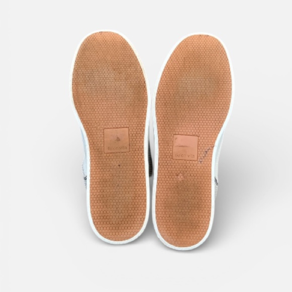 Dolce Vita Ledger Leather Sneaker in Off White Size 8 - Picture 10 of 11